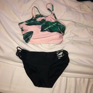 Tropical Print High Waisted Bikini